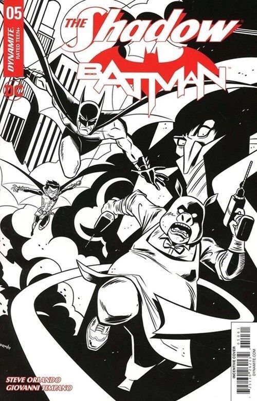 Shadow/Batman (2017) #5 of 6 (1:10 Black & White Variant)
