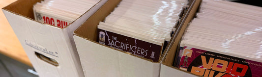 Three longboxes of unread comics