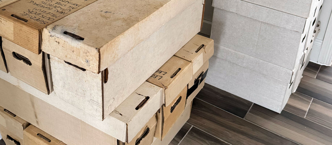 Stack of comic boxes