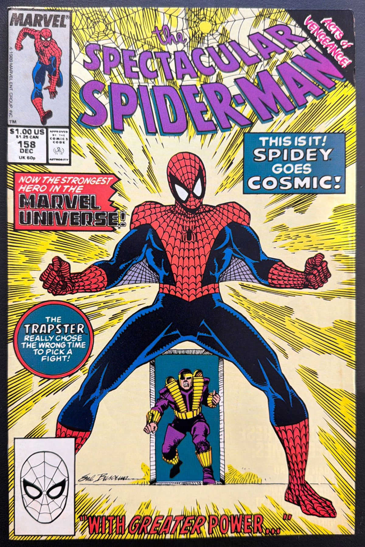 The Spectacular Spider-Man Vol. 1 #158 (1989)  - 1st appearance of Cosmic Spider-Man