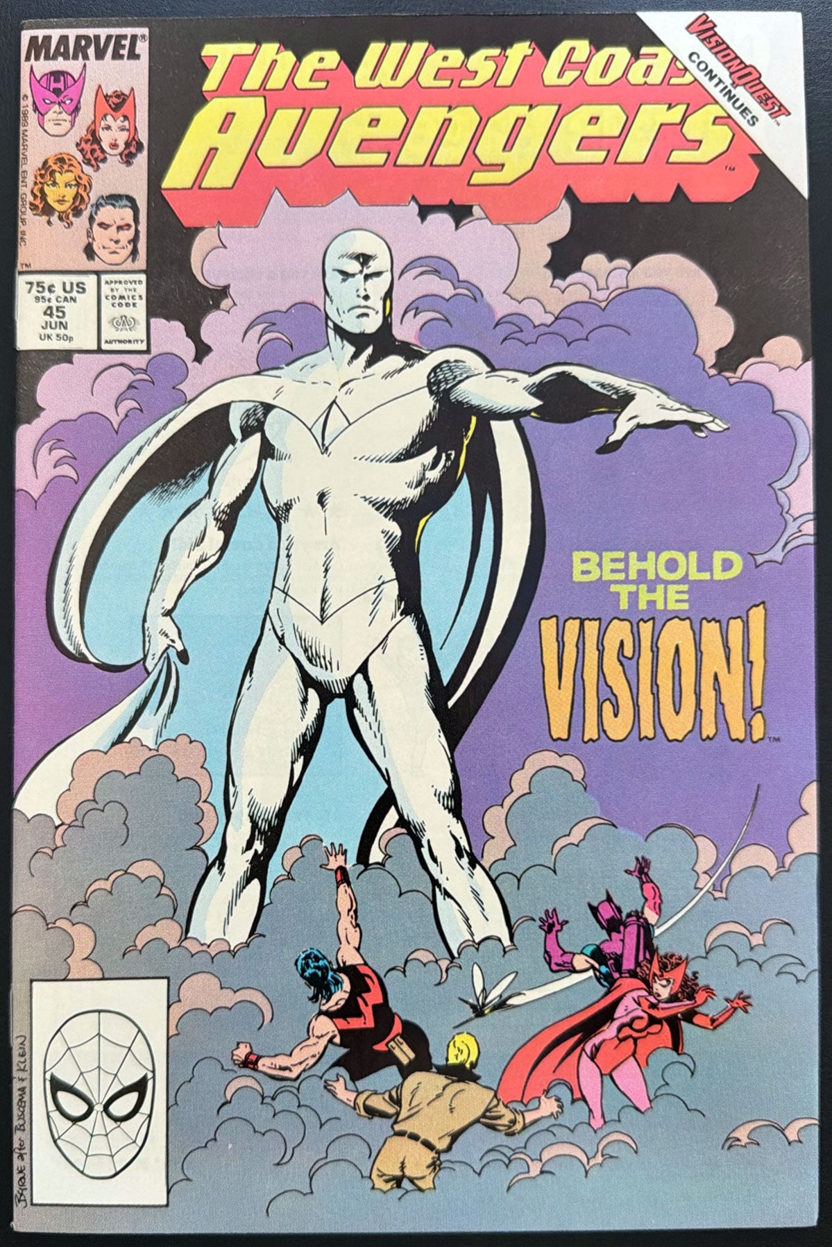 West Coast Avengers Vol. 2 #45 (1989)  - 1st appearance of White Vision