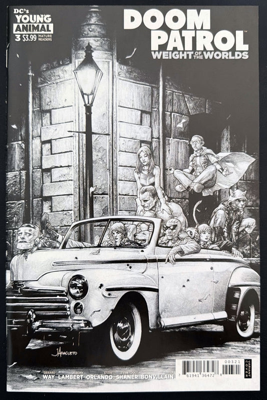 Doom Patrol: Weight of the Worlds Vol. 1 #3 (2019) - Jay Anacleto black and white variant 